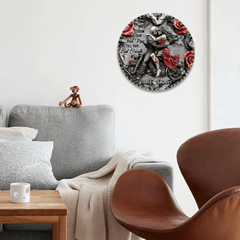 Customized Couple Themed Wall Clocks - Personalized Name Couple Embrace Wall Clock - A Gift For Girlfriend,Boyfriend,Wife,Husband - OLESA