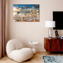 Customized Couple Wall Art - Personalized Name and Couple Image Unframed Decorative Painting - A Gift For Couples,Husband,Wife,Girlfriend,Boyfriend - OLESA