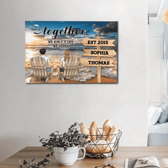 Customized Couple Wall Art - Personalized Name and Couple Image Unframed Decorative Painting - A Gift For Couples,Husband,Wife,Girlfriend,Boyfriend - OLESA