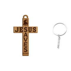 Customized Cross Shape Keychain - Personalized Name Jesus Cross Acrylic Keychain - A Gift For Friend,Family,Christian,BFF - OLESA