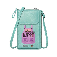 Customized Dog Groomer Gift With Grooming Tools And Paw Prints Wallet - Personalized Dog Groomer Clutch Bag - Gifts For Dogs Lovers - OLESA
