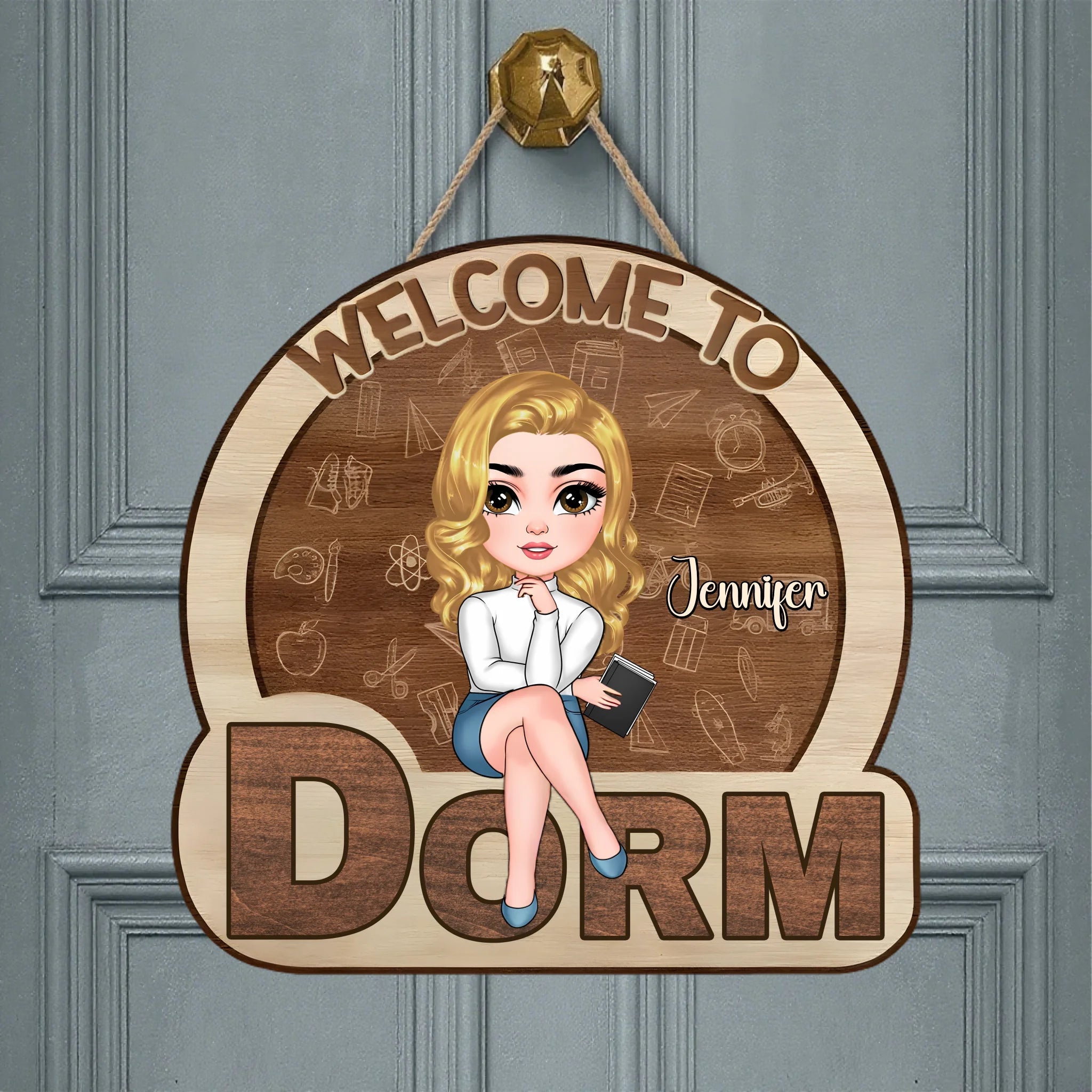 Customized Door Plates for Dormitory - Personalized Wooden Sign - OLESA