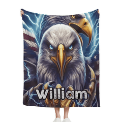 Customized Eagle Themed Blanket - Personalized Name Eagle Blanket - A Gift For Bird Lover,Eagle Lover,Friend,Colleagues - OLESA