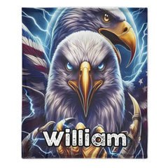 Customized Eagle Themed Blanket - Personalized Name Eagle Blanket - A Gift For Bird Lover,Eagle Lover,Friend,Colleagues - OLESA