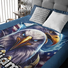 Customized Eagle Themed Blanket - Personalized Name Eagle Blanket - A Gift For Bird Lover,Eagle Lover,Friend,Colleagues - OLESA