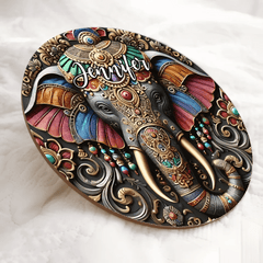 Customized Elephant Door Plate - Personalized Name Wooden Sign - Exquisite Decoration - OLESA