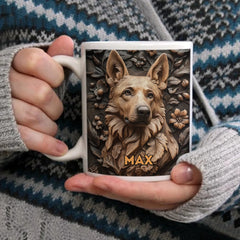 Customized Embossed Style Pattern Mugs - Personalized Dog and Name Mug - A Gift For Dog Owners,Dog Lovers - OLESA
