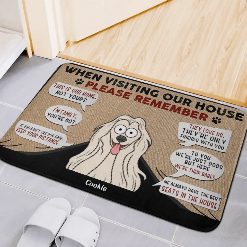Customized Entry Floor Mats - Personalized Flannel Floor Mats With Different Breeds Of Cartoon Dog Images And Names - Funny Gifts For Dog Owners,Dog Lovers,Family - OLESA