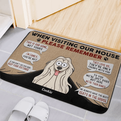 Customized Entry Floor Mats - Personalized Flannel Floor Mats With Different Breeds Of Cartoon Dog Images And Names - Funny Gifts For Dog Owners,Dog Lovers,Family - OLESA
