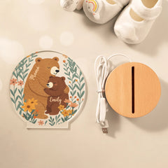 Customized Family Bear Flower Night Light - Personalized Name - Gifts For Kids - OLESA