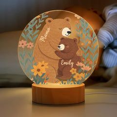 Customized Family Bear Flower Night Light - Personalized Name - Gifts For Kids - OLESA