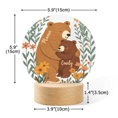 Customized Family Bear Flower Night Light - Personalized Name - Gifts For Kids - OLESA