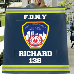 Customized Fire Theme Blankets - Personalized Firefighter Blankets with Fire Station Logos,Names and Numbers - A Gift For Firefighter,Wannabe Firefighters - OLESA