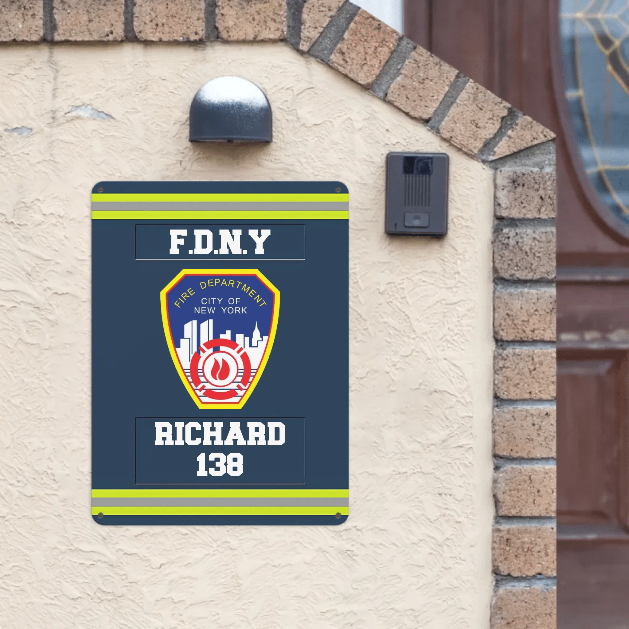Customized Fire Theme Metal Painting - Personalized Firefighter Metal Painting with Fire Station Logos,Names and Numbers - A Gift For Firefighter,Wannabe Firefighters - OLESA