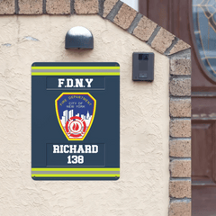 Customized Fire Theme Metal Painting - Personalized Firefighter Metal Painting with Fire Station Logos,Names and Numbers - A Gift For Firefighter,Wannabe Firefighters - OLESA