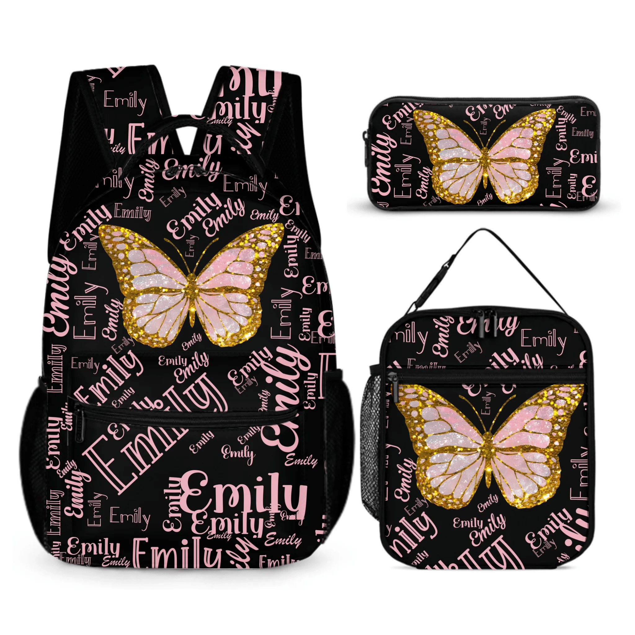 Customized Flashing Butterfly Backpack - Personalized Name And Color - Gift For Butterfly Lovers - OLESA