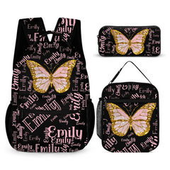 Customized Flashing Butterfly Backpack - Personalized Name And Color - Gift For Butterfly Lovers - OLESA