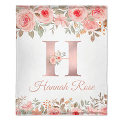 Customized Floral blanket - Personalized Name - Gifts for Beautiful Person - OLESA