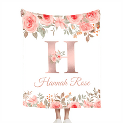 Customized Floral blanket - Personalized Name - Gifts for Beautiful Person - OLESA