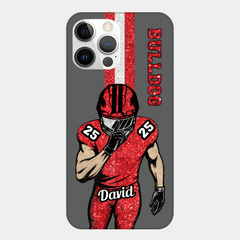 Customized Football - Themed Phone Case - Personalized Name And Color - Gifts For Football Lovers - OLESA