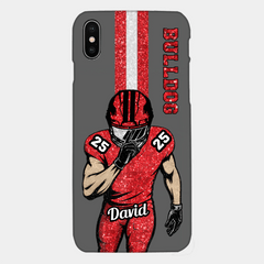 Customized Football - Themed Phone Case - Personalized Name And Color - Gifts For Football Lovers - OLESA