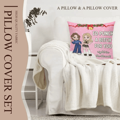 Customized Friendship Pillow - Personalized Name and Friends Character Image Pillow - Christmas Gift For Best Friends, BFF, Sisters - OLESA