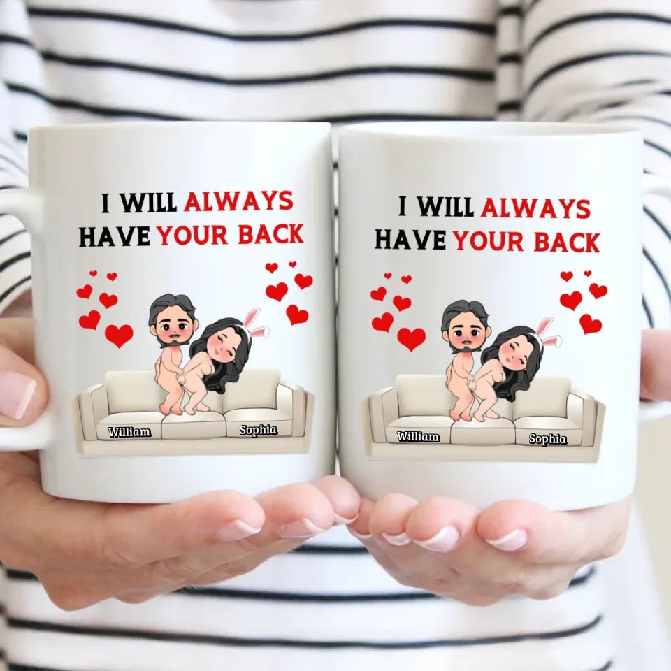 Customized Fun Couple Mug - Personalized Name and Cartoon Couple Image Quirky Fun Mug - A Gift For Girlfriend,Boyfriend,Husband,Wife - OLESA