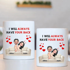Customized Fun Couple Mug - Personalized Name and Cartoon Couple Image Quirky Fun Mug - A Gift For Girlfriend,Boyfriend,Husband,Wife - OLESA