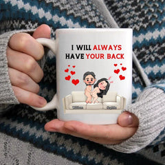 Customized Fun Couple Mug - Personalized Name and Cartoon Couple Image Quirky Fun Mug - A Gift For Girlfriend,Boyfriend,Husband,Wife - OLESA