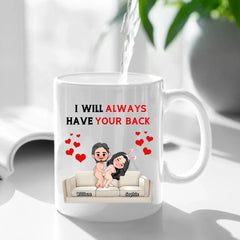 Customized Fun Couple Mug - Personalized Name and Cartoon Couple Image Quirky Fun Mug - A Gift For Girlfriend,Boyfriend,Husband,Wife - OLESA