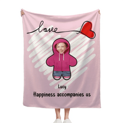 Customized Fun Family Blanket - Personalized Love Blanket with Family Member Photos and Names - A Gift For Family,Parent,Children - OLESA