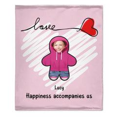 Customized Fun Family Blanket - Personalized Love Blanket with Family Member Photos and Names - A Gift For Family,Parent,Children - OLESA