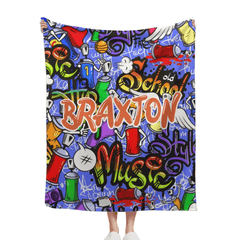 Customized Fun Skateboard Style Blanket - Personalized Name Junior Skateboard Blanket - A Gift For Boy,Children,Skateboard Enthusiast - OLESA