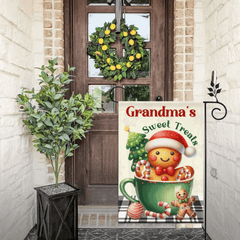Customized Garden Decorations For Christmas - Personalized Nicknames, Names And Christmas Dessert Patterns Christmas Vibes Garden Flags - Christmas Gifts For Grandma,Family - OLESA