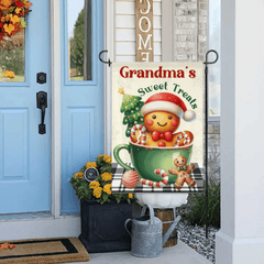 Customized Garden Decorations For Christmas - Personalized Nicknames, Names And Christmas Dessert Patterns Christmas Vibes Garden Flags - Christmas Gifts For Grandma,Family - OLESA