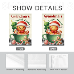Customized Garden Decorations For Christmas - Personalized Nicknames, Names And Christmas Dessert Patterns Christmas Vibes Garden Flags - Christmas Gifts For Grandma,Family - OLESA