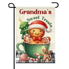Customized Garden Decorations For Christmas - Personalized Nicknames, Names And Christmas Dessert Patterns Christmas Vibes Garden Flags - Christmas Gifts For Grandma,Family - OLESA