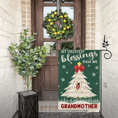 Customized Garden Decorations For Christmas - Personalized Text And Grandchildren's Names Christmas Tree Garden Flag - Christmas Gifts For Grandma - OLESA