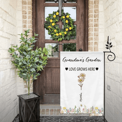 Customized Garden Themed Decorative Flags - Personalized Birthday Flower and Name Bush Pattern Flags - A Gift For Family,Friend,Flower Lovers - OLESA
