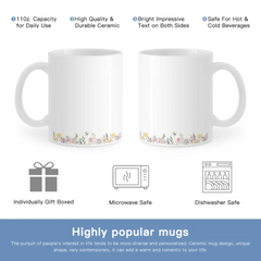 Customized Garden Themed Mug - Personalized Birthday Flower and Name Bush Pattern Mug - A Gift For Family,Friend,Flower Lovers - OLESA