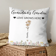 Customized Garden Themed Pillows - Personalized Birthday Flower and Name Bush Pattern Pillow - A Gift For Family,Friend,Flower Lovers - OLESA