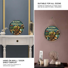Customized Garden Welcomes Wooden Doorplate - Personalized Door Sign with Name - Garden Decoration Gift - OLESA