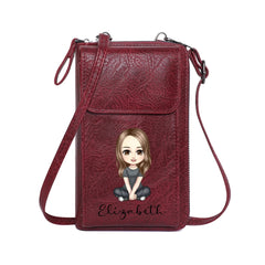 Customized Girl Character Crossbody Bag - Personalized Cartoon Girl - Excellent Gift Choice - OLESA