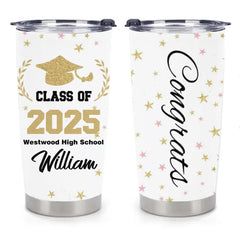 Customized Graduation Gifts - Personalized Name and School Name Graduation Commemorative Thermos Gift - A Gift For Children,Grandchildren,Graduates - OLESA