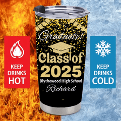 Customized Graduation Gifts - Personalized Name,School Name Graduation Celebration Themed Thermoses - A Gift For Children,Grandchildren,Graduates - OLESA