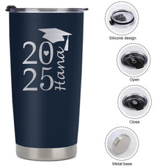 Customized Graduation Season Thermos Cup - Personalized 2025 Graduation Logo Commemorative Thermos Cup - A Commemorative Gift For Family,Friend,BFF,Graduate - OLESA