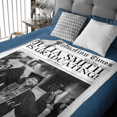 Customized Graduation Themed Blankets - Personalized Name,Photo and Date Graduation Season Blankets - A Graduation Gift For Kids,Students,Roommates - OLESA