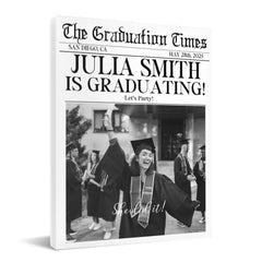 Customized Graduation Themed Wall Art - Personalized Name,Photo and Date Graduation Season Canvas Painting - A Graduation Gift For Kids,Students,Roommates - OLESA