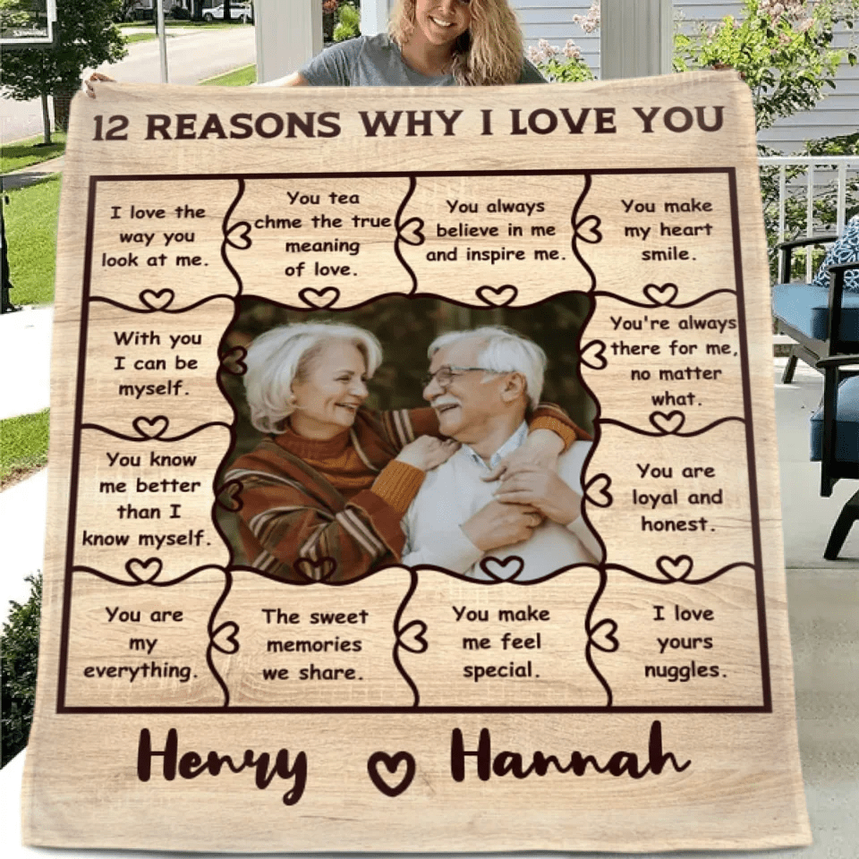 Customized Heartfelt Quotes Blanket - Personalized Sweet Memories Photo and Name Warm Flannel Couple Blanket - A Gift For Boyfriend,Girlfriend,Husband,Wife - OLESA