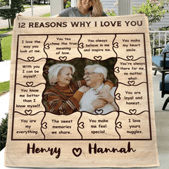 Customized Heartfelt Quotes Blanket - Personalized Sweet Memories Photo and Name Warm Flannel Couple Blanket - A Gift For Boyfriend,Girlfriend,Husband,Wife - OLESA